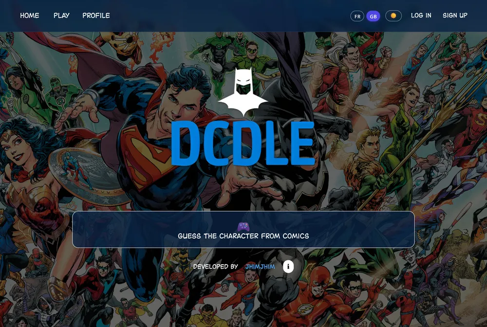 DCdle game screenshot