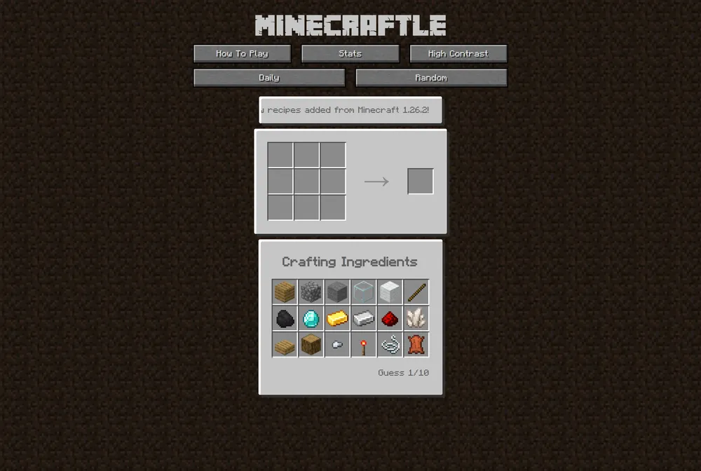 Minecraftle game screenshot