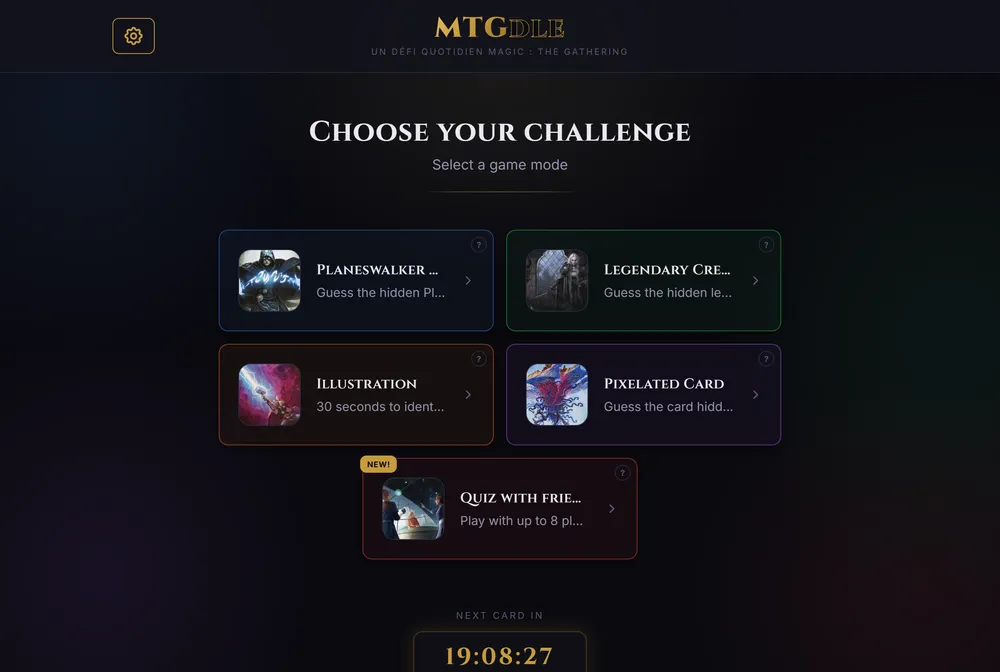 MTGdle game screenshot